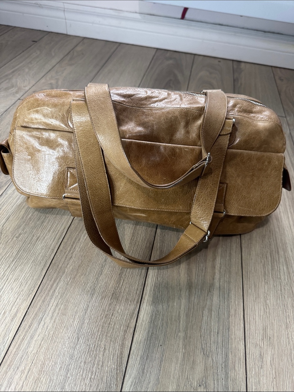 Rudsak Tan Leather Weekend Duffel Bag